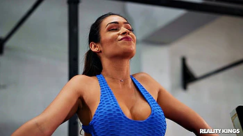 doggystyle,brunette,crop-top,longhair,sportswear