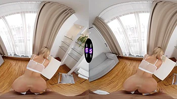 shaved-pussy,blonde,blowjob,doggy-style,pov